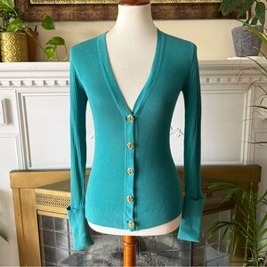 TORY BURCH Long Sleeve V Neck SHRUNKEN SIMONE cardigan